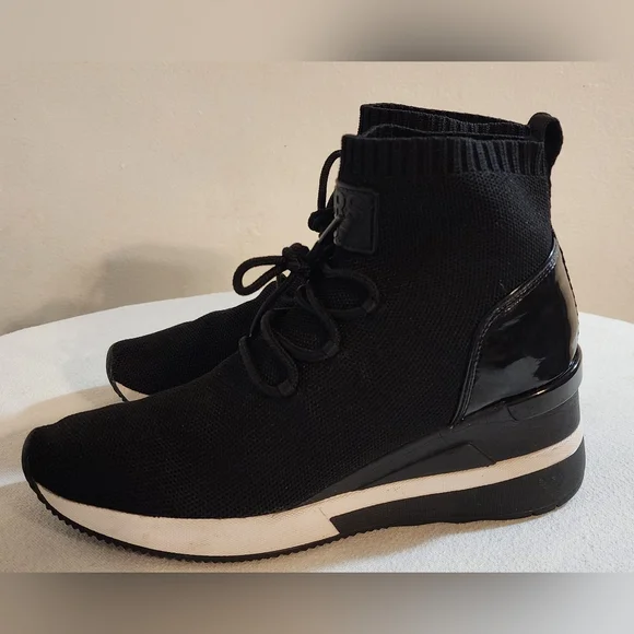 Michael Kors Skyler Knit Black Sock High-Top Women Sneakers 7.5 - Picture 5 of 12